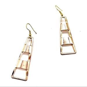 Geometrical Dangle Rose Gold Earrings